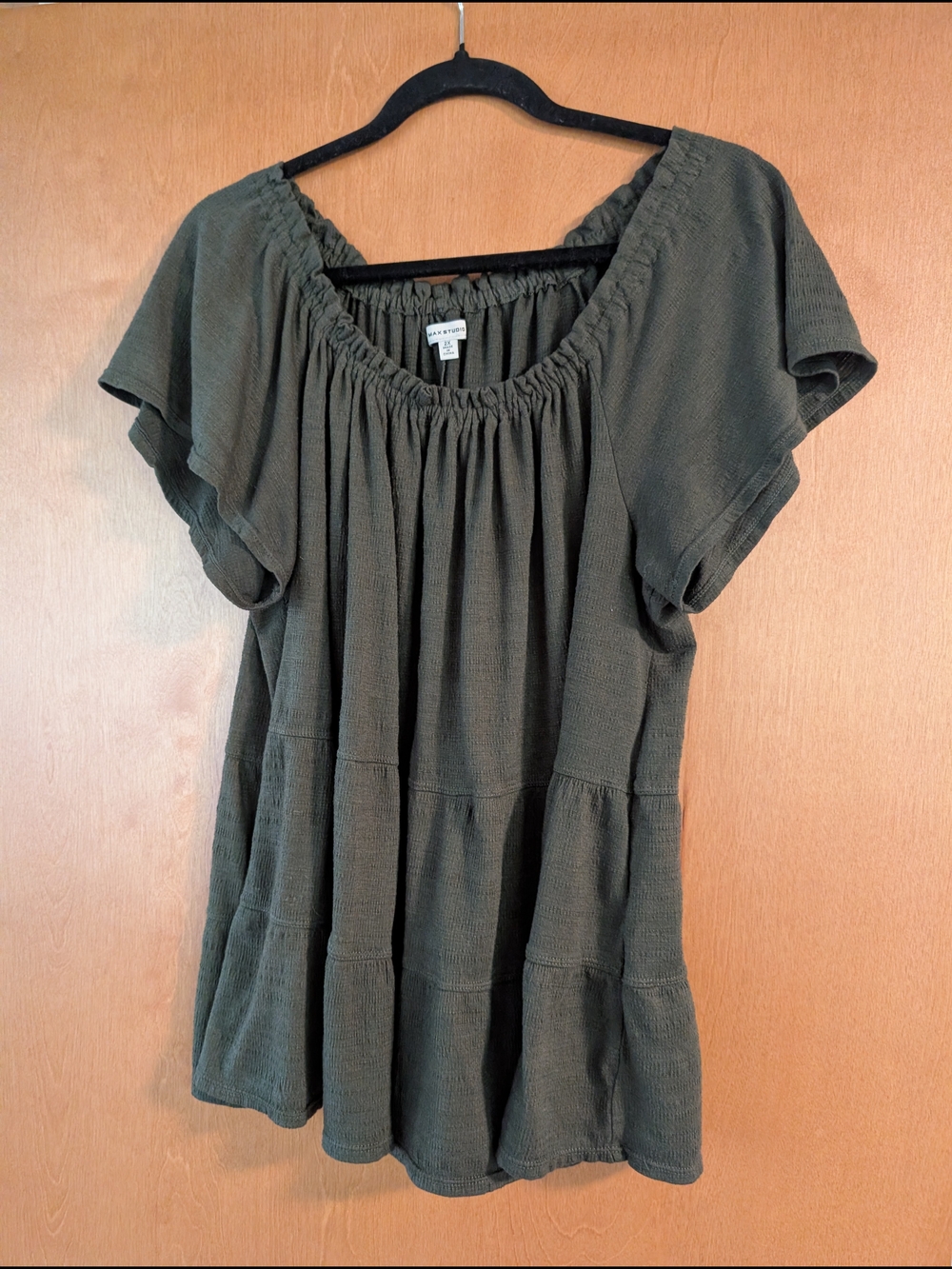 Max Studio Green Peasant Tunic